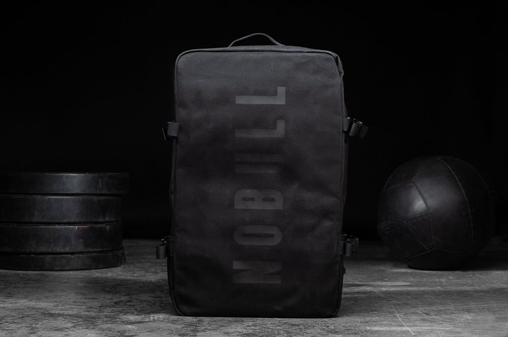 NOBULL Waxed Canvas Backpacks - Black - Ireland (1589FTIHD)